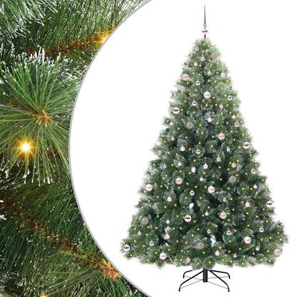 vidaXL Artificial Christmas Tree with 300 LEDs Green 240 cm PE and PVC
