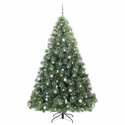vidaXL Artificial Christmas Tree with 300 LEDs Green 240 cm PE and PVC