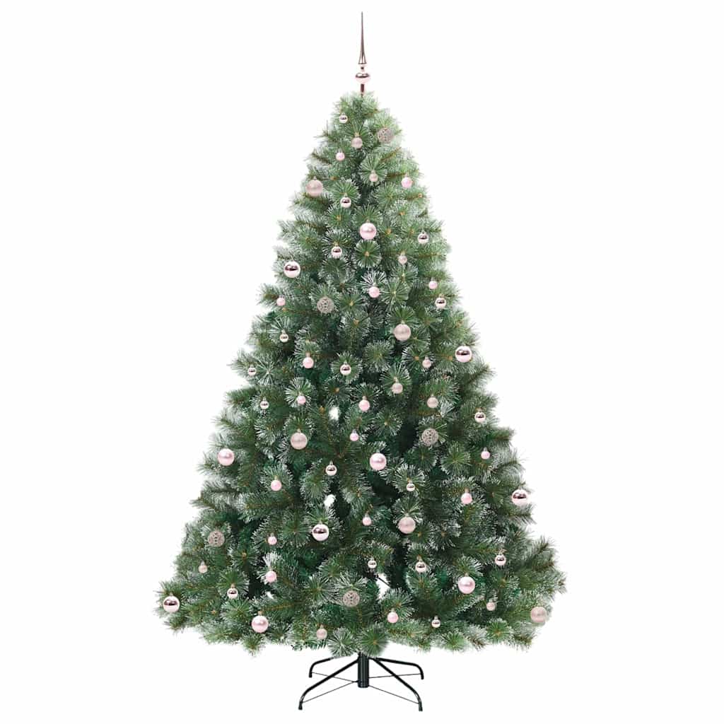 vidaXL Artificial Christmas Tree with 300 LEDs Green 240 cm PE and PVC