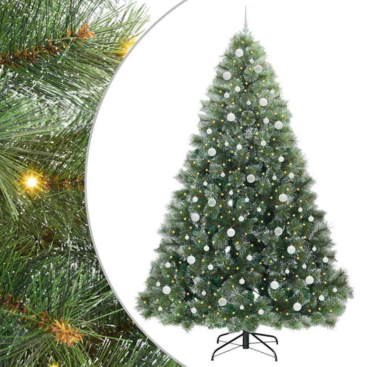 vidaXL Artificial Christmas Tree with 300 LEDs Green 240 cm PE and PVC