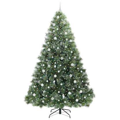 vidaXL Artificial Christmas Tree with 300 LEDs Green 240 cm PE and PVC