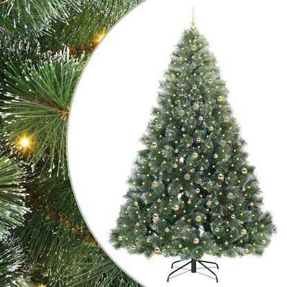 vidaXL Artificial Christmas Tree with 300 LEDs Green 240 cm PE and PVC