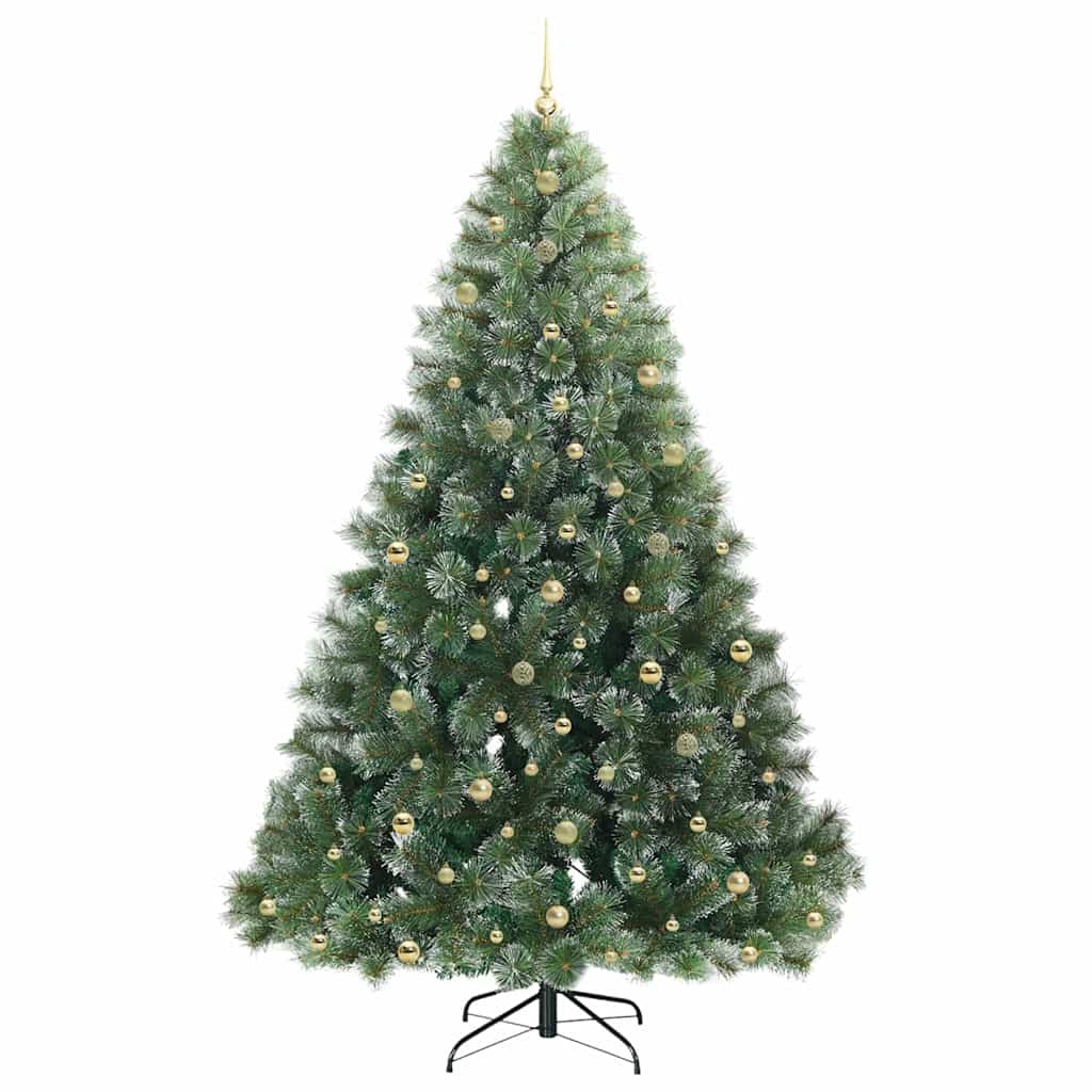 vidaXL Artificial Christmas Tree with 300 LEDs Green 240 cm PE and PVC