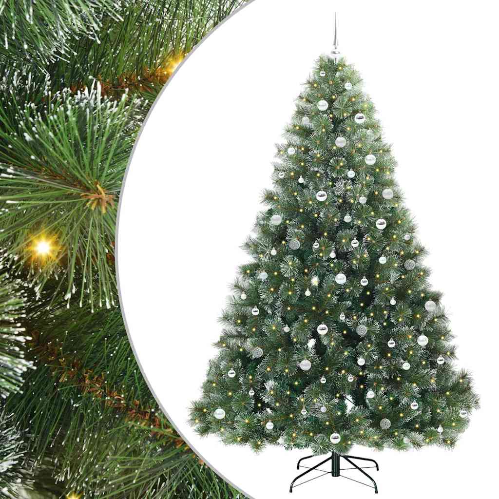 vidaXL Artificial Christmas Tree with 300 LEDs Green 240 cm PE and PVC