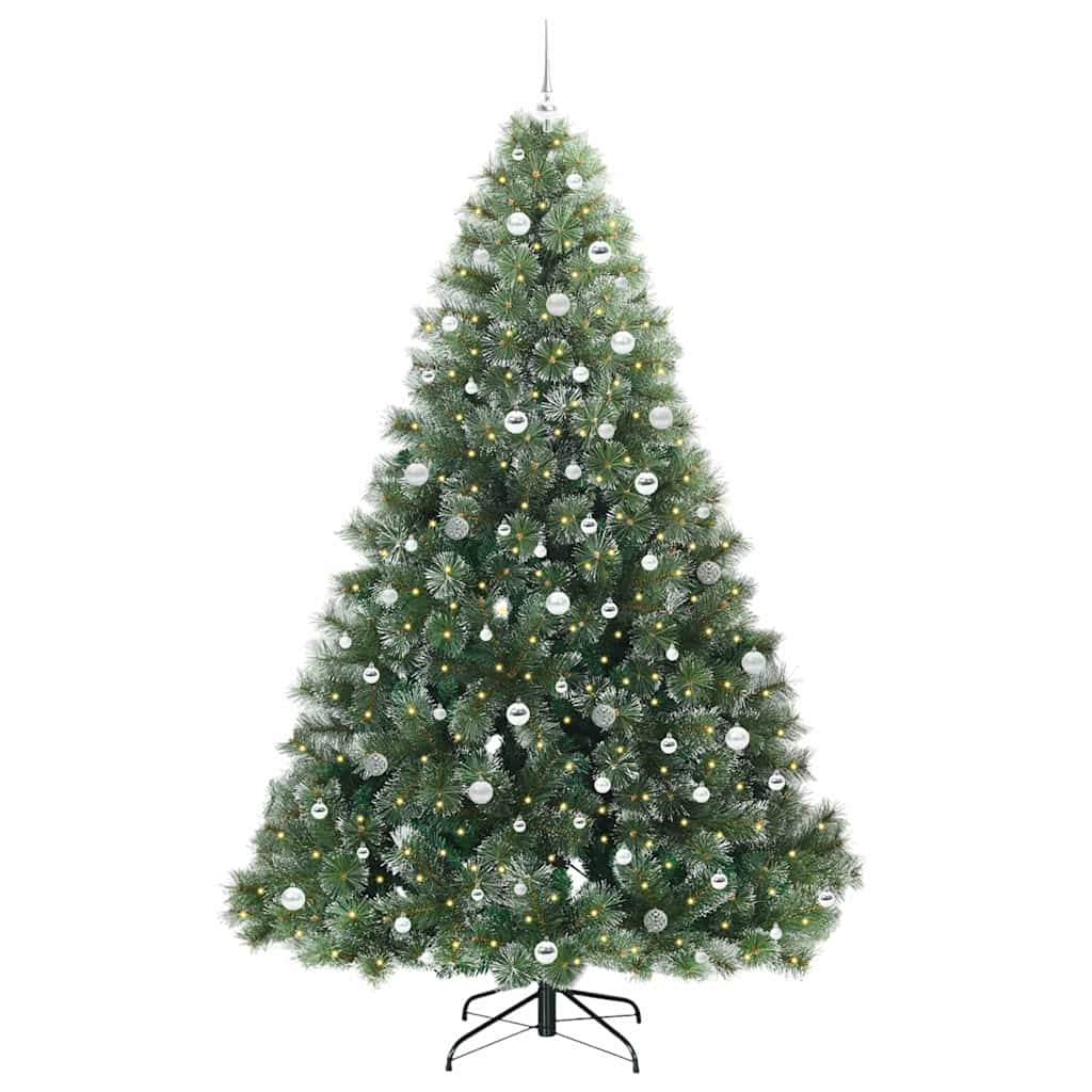 vidaXL Artificial Christmas Tree with 300 LEDs Green 240 cm PE and PVC