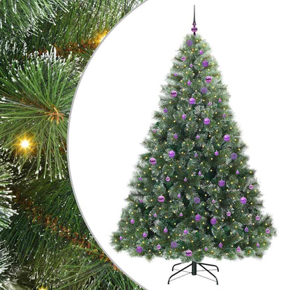 vidaXL Artificial Christmas Tree with 300 LEDs Green 240 cm PE and PVC
