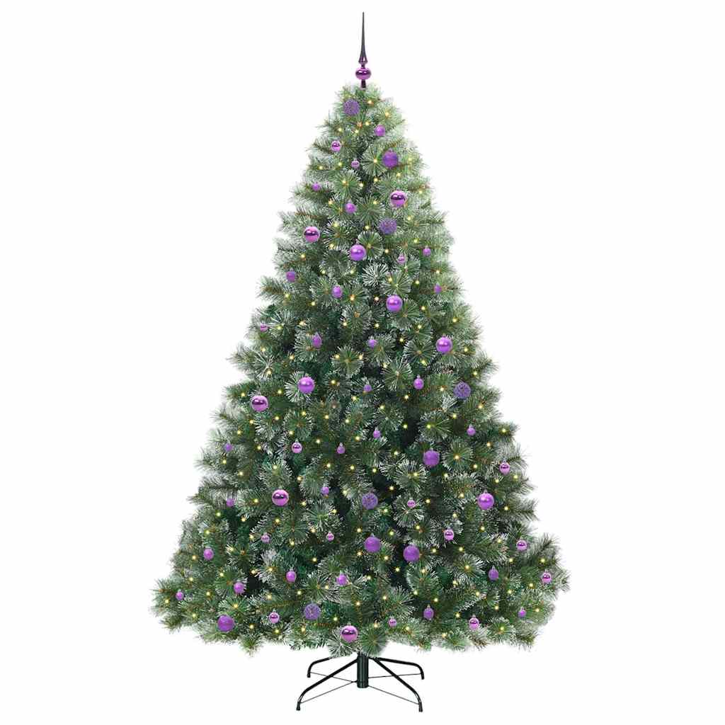 vidaXL Artificial Christmas Tree with 300 LEDs Green 240 cm PE and PVC