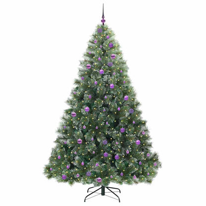 vidaXL Artificial Christmas Tree with 300 LEDs Green 240 cm PE and PVC