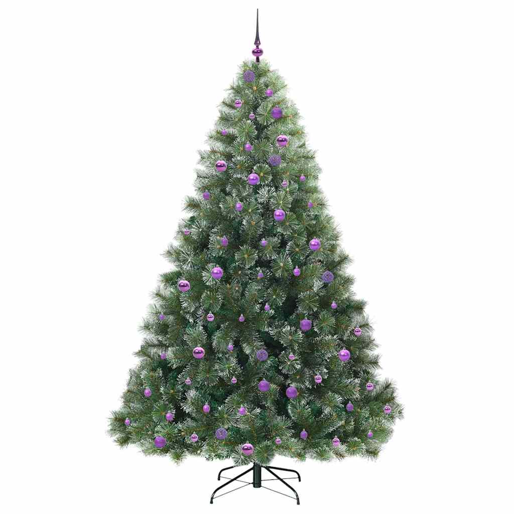 vidaXL Artificial Christmas Tree with 300 LEDs Green 240 cm PE and PVC