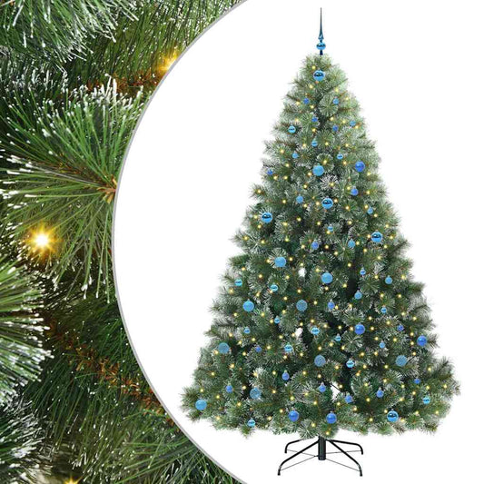 vidaXL Artificial Christmas Tree with 300 LEDs Green 240 cm PE and PVC