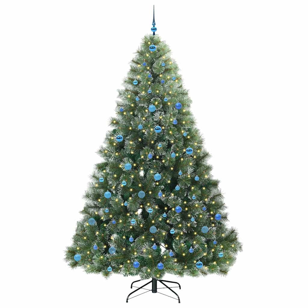 vidaXL Artificial Christmas Tree with 300 LEDs Green 240 cm PE and PVC