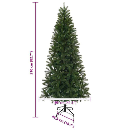 vidaXL Artificial Christmas Tree Green 210 cm PVC, PE and steel