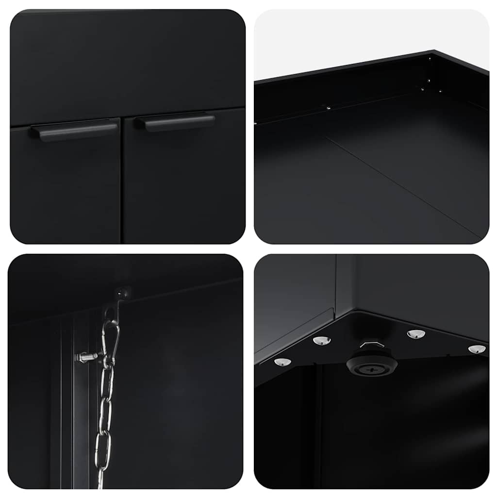 vidaXL Wheelie Bin Storage with Planter Roof for Single 240L Bin Black