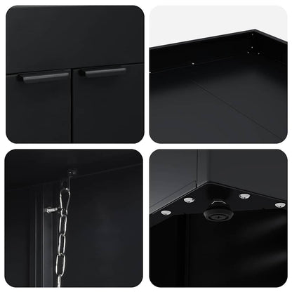 vidaXL Wheelie Bin Storage with Planter Roof for Single 240L Bin Black