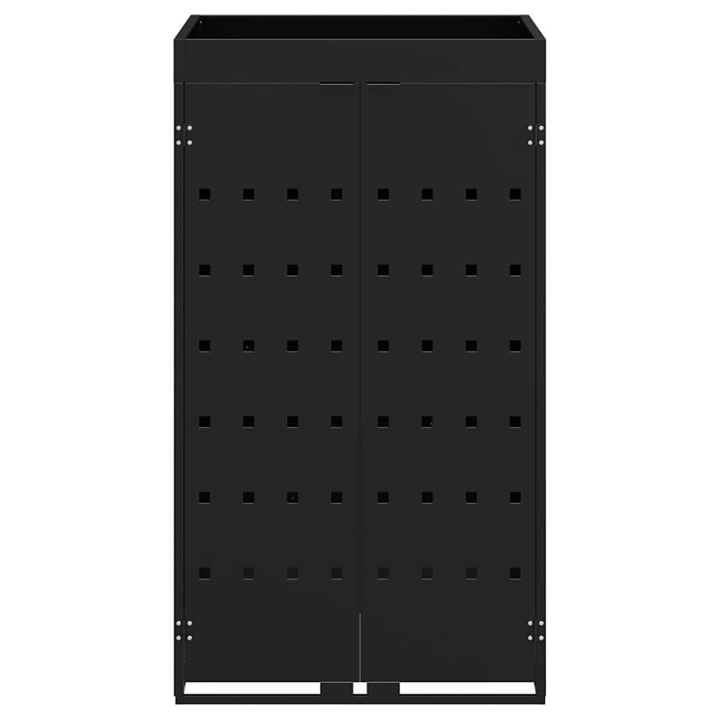 vidaXL Wheelie Bin Storage with Planter Roof for Single 240L Bin Black