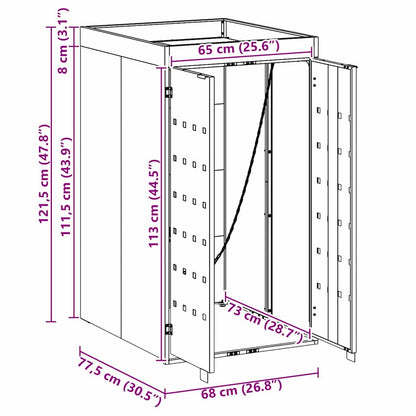 vidaXL Wheelie Bin Storage with Planter Roof for Single 240L Bin