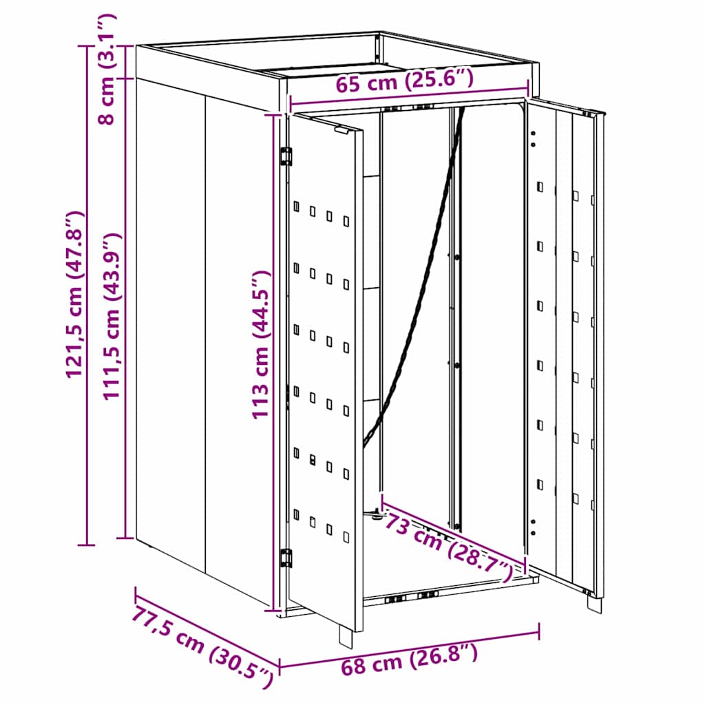 vidaXL Wheelie Bin Storage with Planter Roof for Single 240L Bin