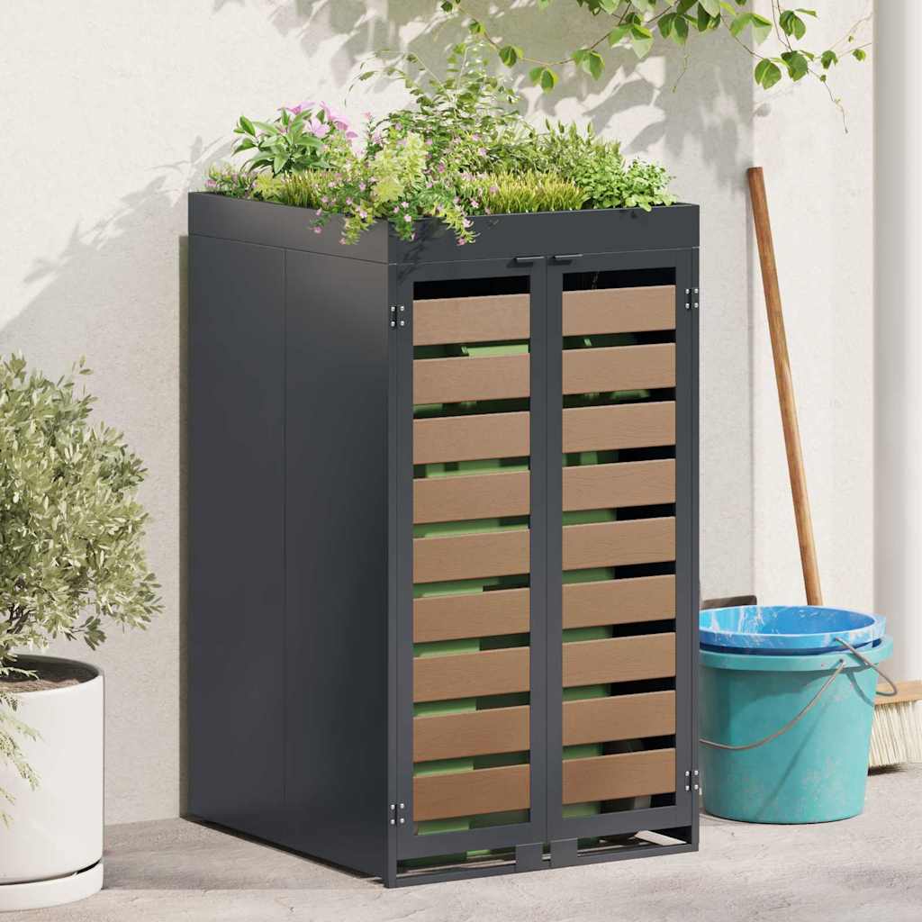 vidaXL Wheelie Bin Storage with Planter Roof for 240L Bin Anthracite