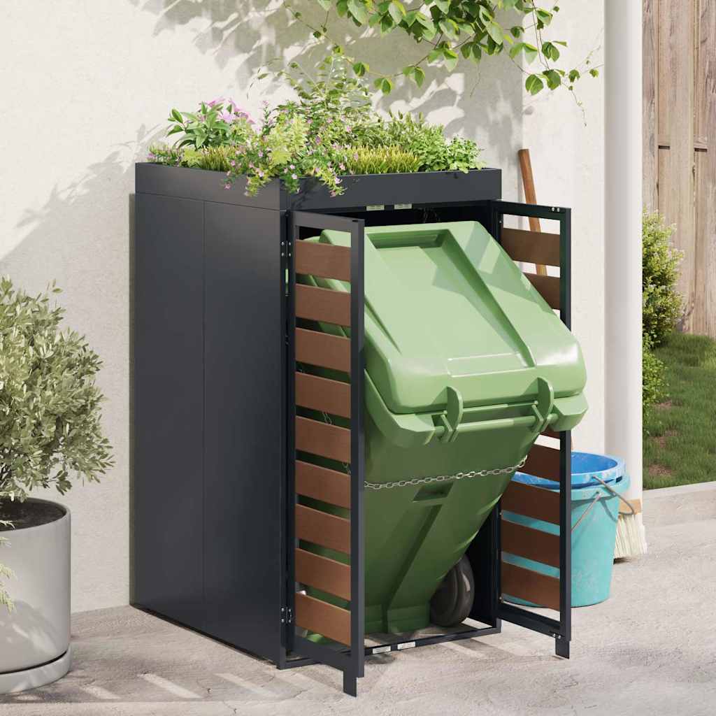 vidaXL Wheelie Bin Storage with Planter Roof for 240L Bin Anthracite