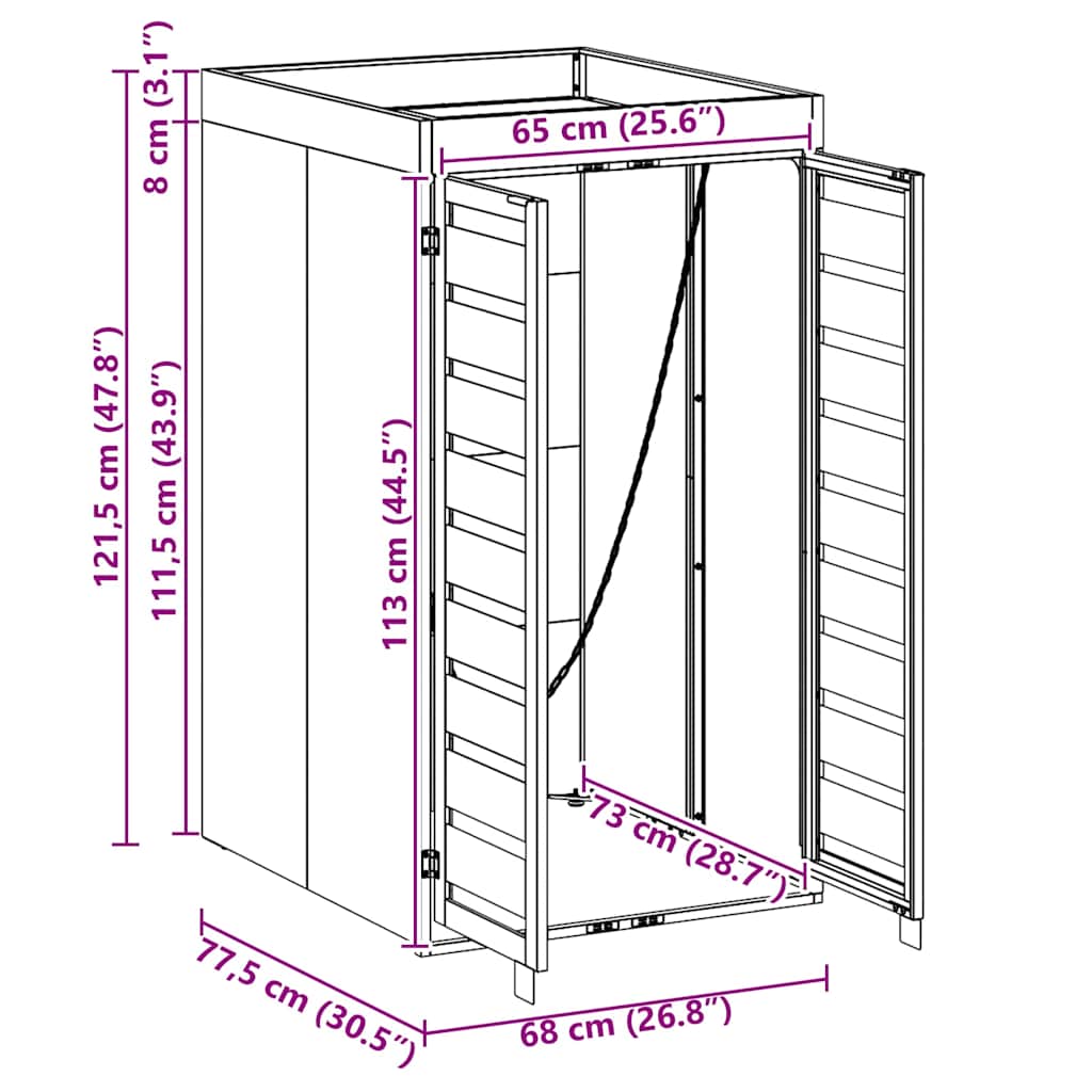 vidaXL Wheelie Bin Storage with Planter Roof for 240L Bin Anthracite
