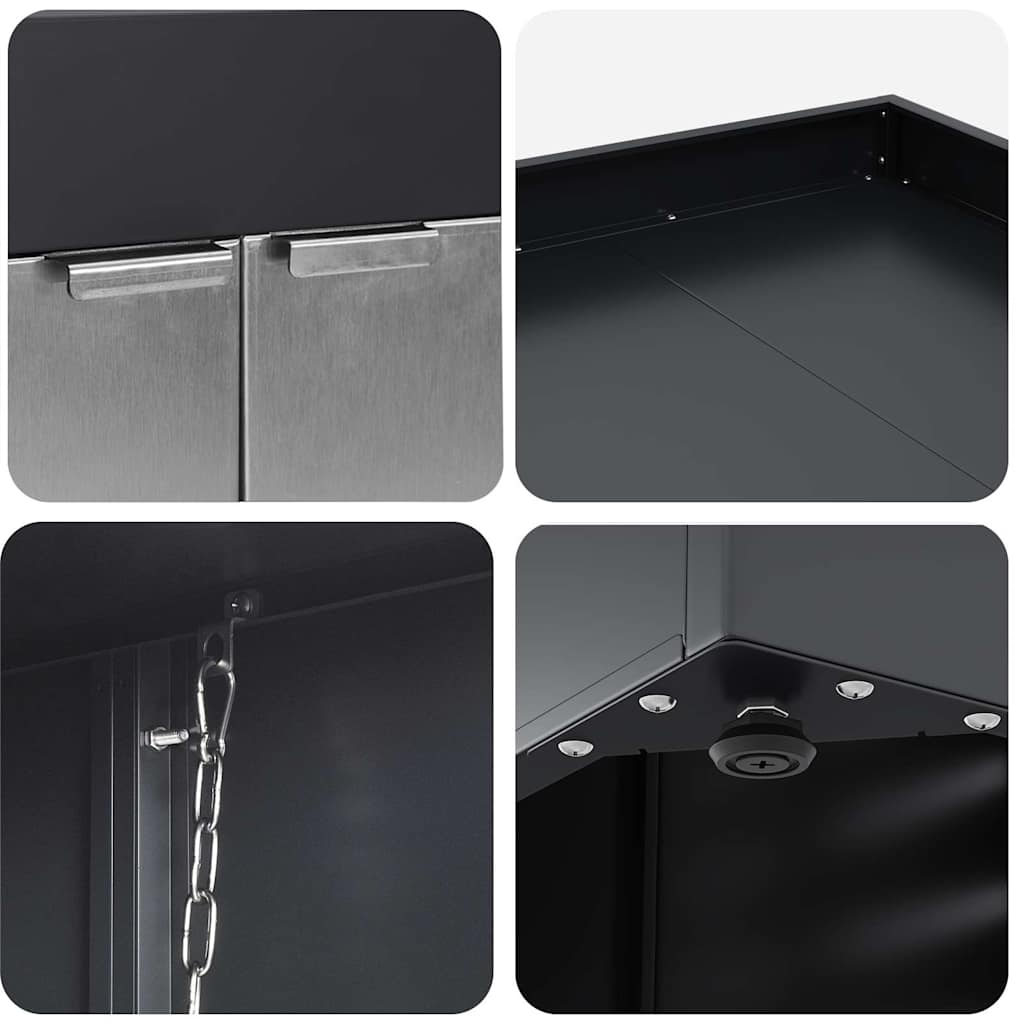 vidaXL Wheelie Bin Storage with Planter Roof for 240L Bin Anthracite