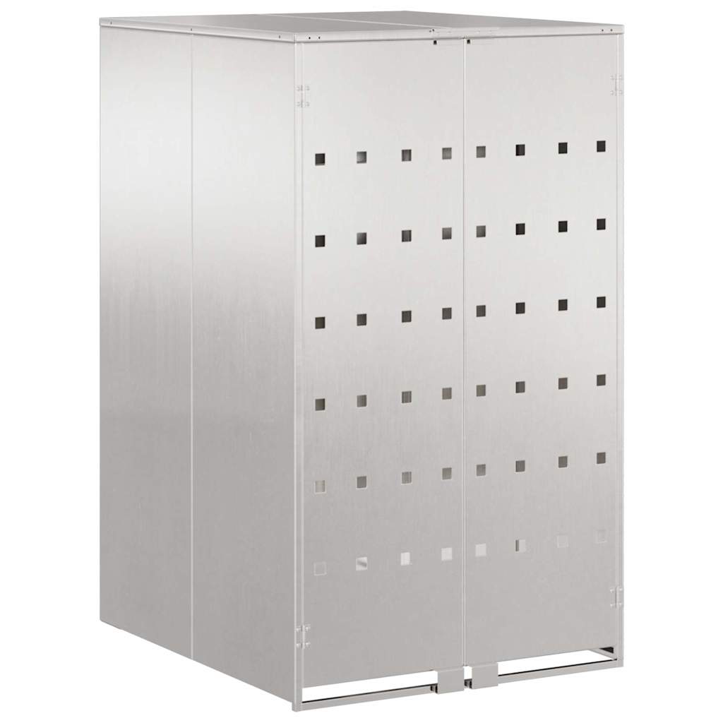 vidaXL Wheelie Bin Storage with Gas Lift-up Lid for 240L Bin Silver