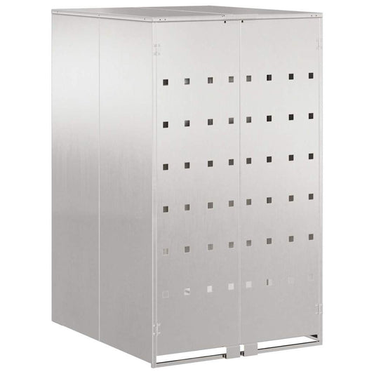 vidaXL Wheelie Bin Storage with Gas Lift-up Lid for 240L Bin Silver