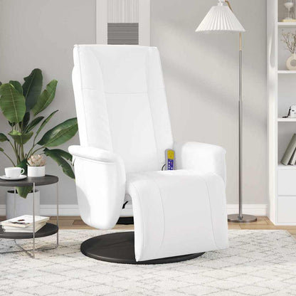 vidaXL Swivel Massage Recliner Chair White 71 x 90 x 105 cm