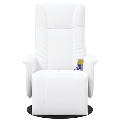 vidaXL Swivel Massage Recliner Chair White 71 x 90 x 105 cm
