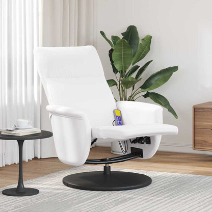 vidaXL Massage Recliner Chair White 71 x 90 x 105 cm Faux Leather