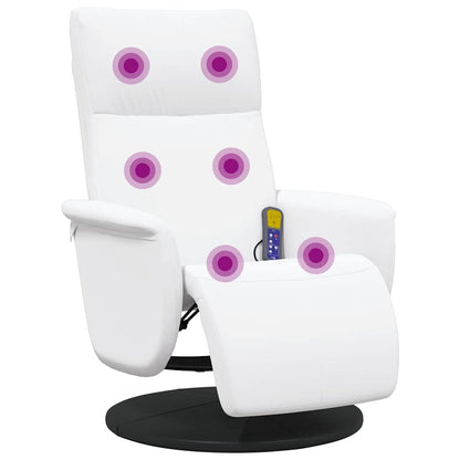 vidaXL Massage Recliner Chair White 71 x 90 x 105 cm Faux Leather