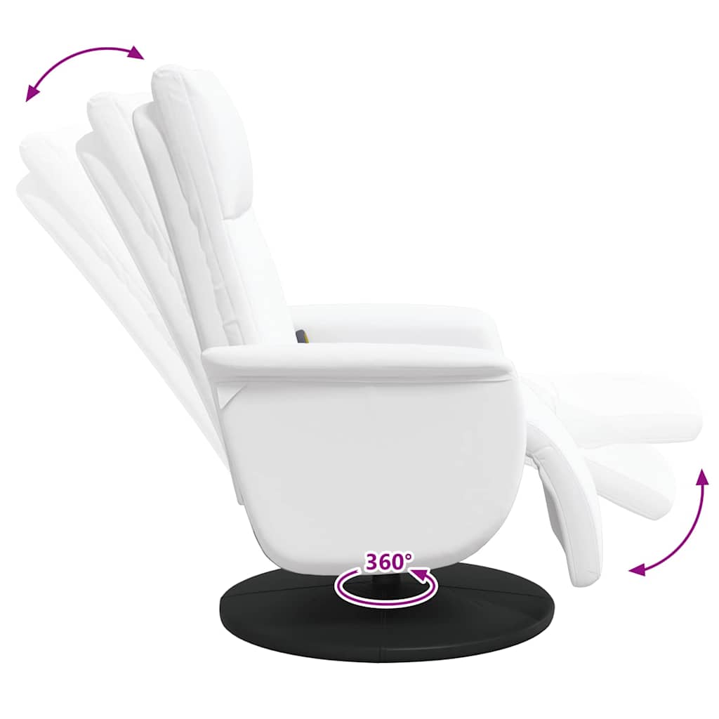 vidaXL Massage Recliner Chair White 71 x 90 x 105 cm Faux Leather