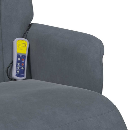 vidaXL Massage Recliner Chair Dark Grey 91 x 71 x 105 cm Velvet