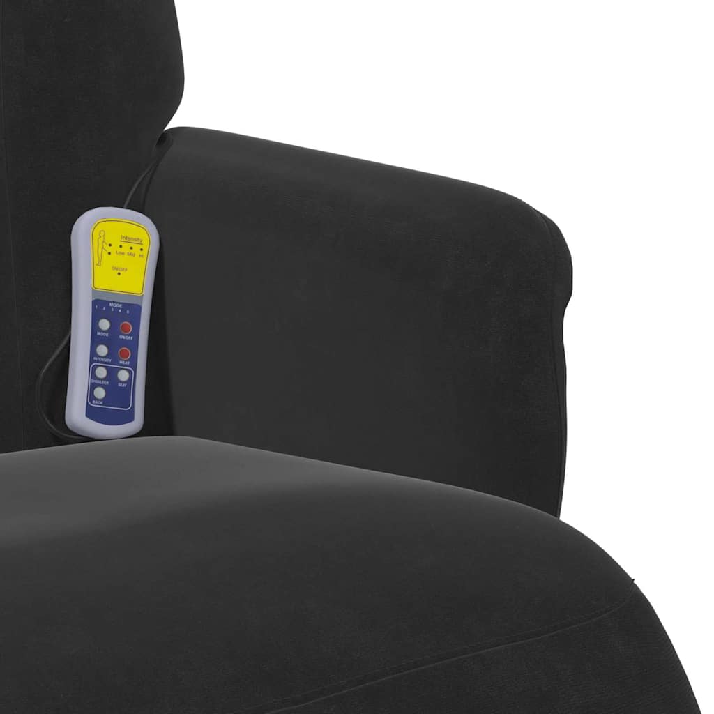 vidaXL Massage Recliner Chair Black 91 x 71 x 105 cm Velvet