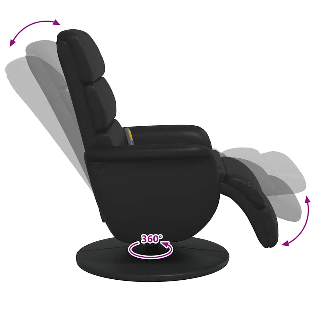 vidaXL Massage Recliner Chair Black 71 x 98 x 106 cm Faux Leather