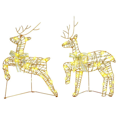 vidaXL LED Reindeers with 80 LEDs 4 pcs Gold PET