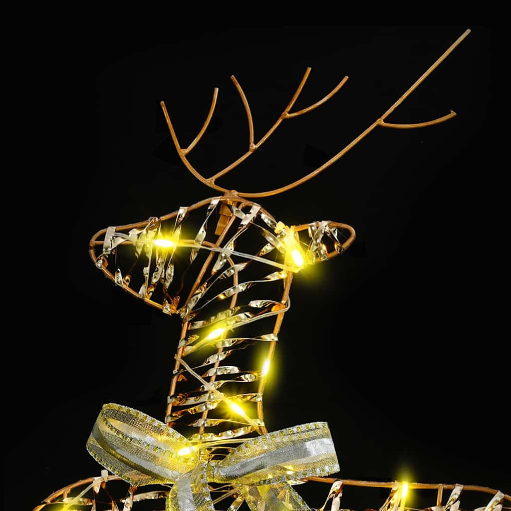 vidaXL LED Reindeers with 180 LEDs 6 pcs Gold PET