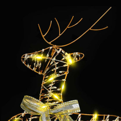 vidaXL LED Reindeers with 180 LEDs 6 pcs Gold PET