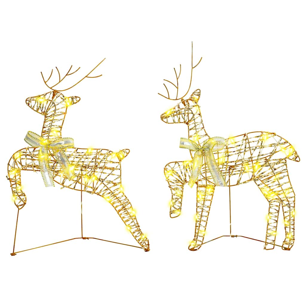 vidaXL LED Reindeers with 180 LEDs 6 pcs Gold PET