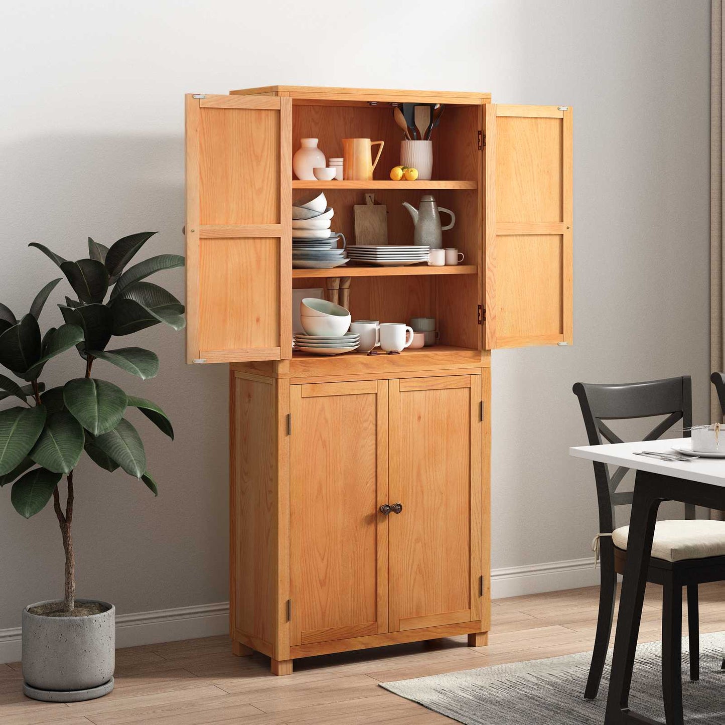 vidaXL Storage Furniture Set with Shelf 2 pcs Natural 80 x 35 x 185 cm
