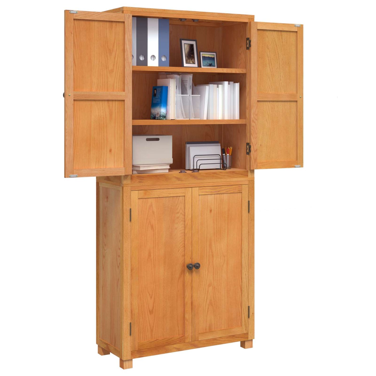 vidaXL Storage Furniture Set with Shelf 2 pcs Natural 80 x 35 x 185 cm
