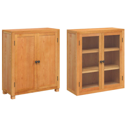 vidaXL Storage Furniture Set with Shelf 2 pcs Natural Solid Oak Wood