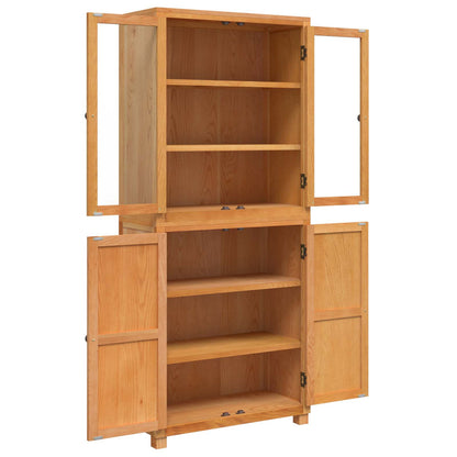 vidaXL Storage Furniture Set with Shelf 2 pcs Natural Solid Oak Wood