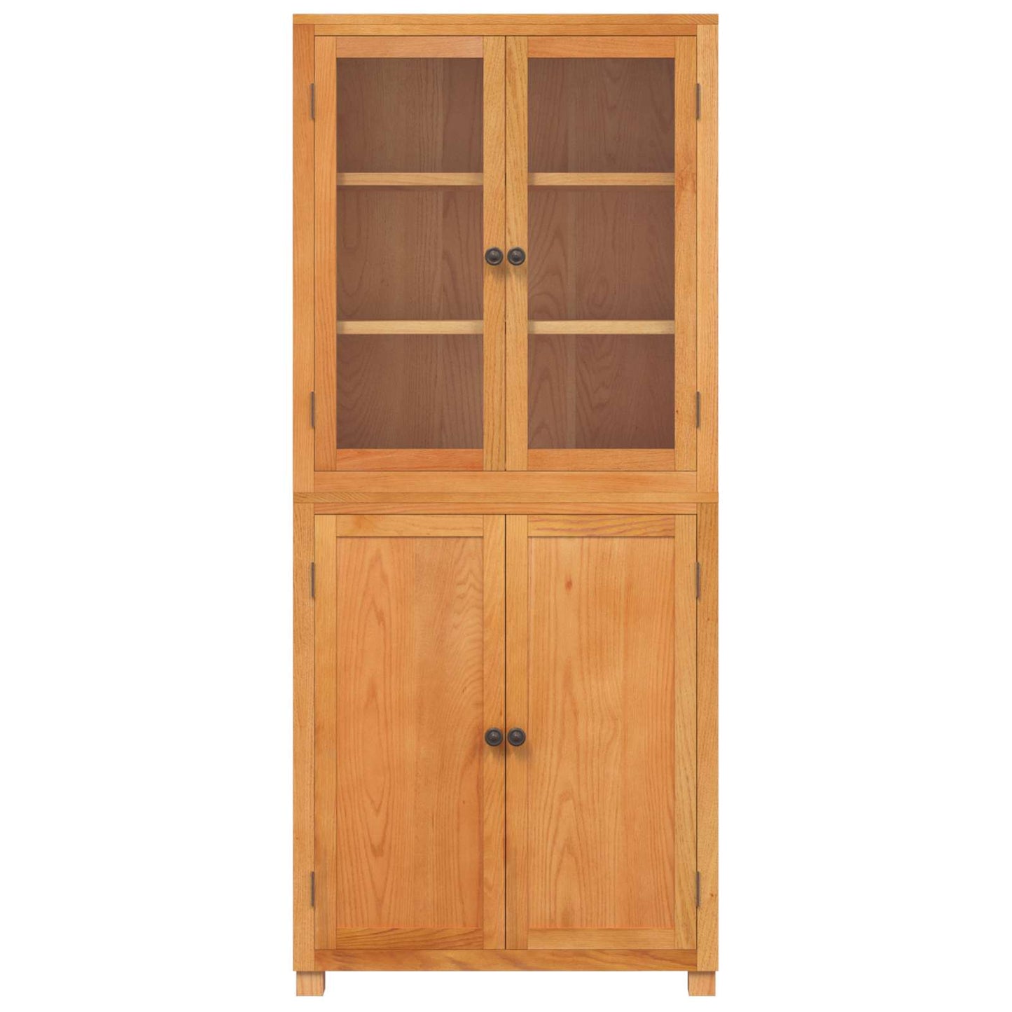 vidaXL Storage Furniture Set with Shelf 2 pcs Natural Solid Oak Wood