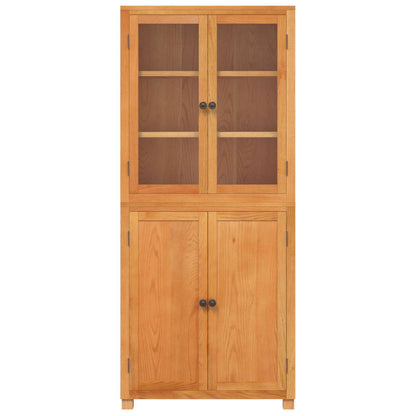 vidaXL Storage Furniture Set with Shelf 2 pcs Natural Solid Oak Wood