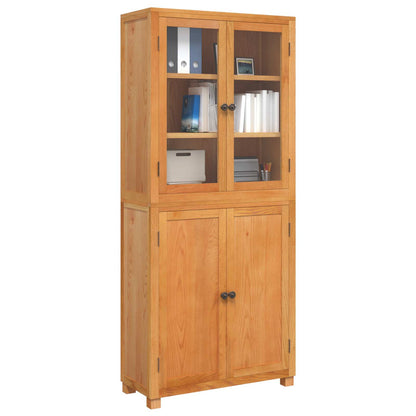 vidaXL Storage Furniture Set with Shelf 2 pcs Natural Solid Oak Wood