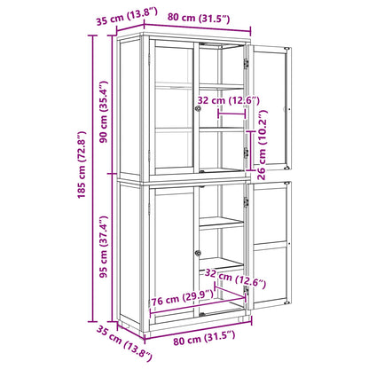 vidaXL Storage Furniture Set with Shelf 2 pcs Natural Solid Oak Wood