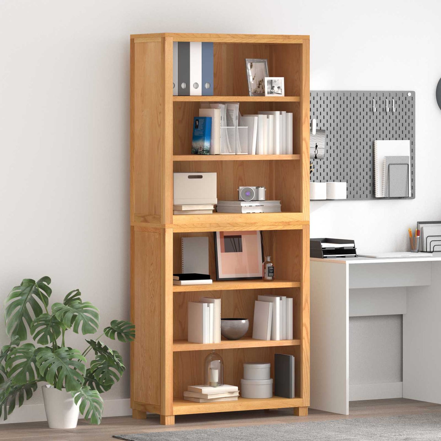 vidaXL Storage Furniture Set with Shelf 2 pcs Natural 80 x 35 x 185 cm