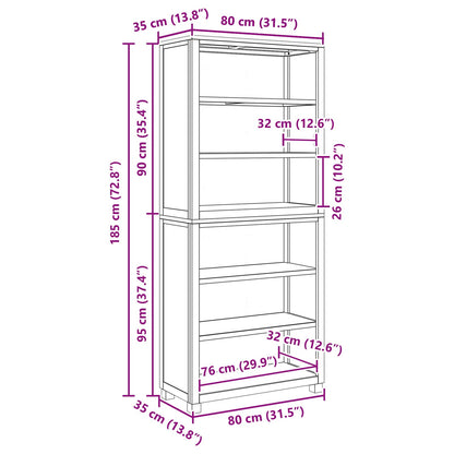 vidaXL Storage Furniture Set with Shelf 2 pcs Natural 80 x 35 x 185 cm