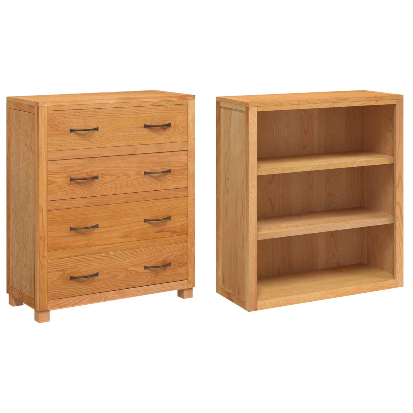 vidaXL Storage Furniture Set with Shelf 2 pcs Natural 80 x 35 x 185 cm